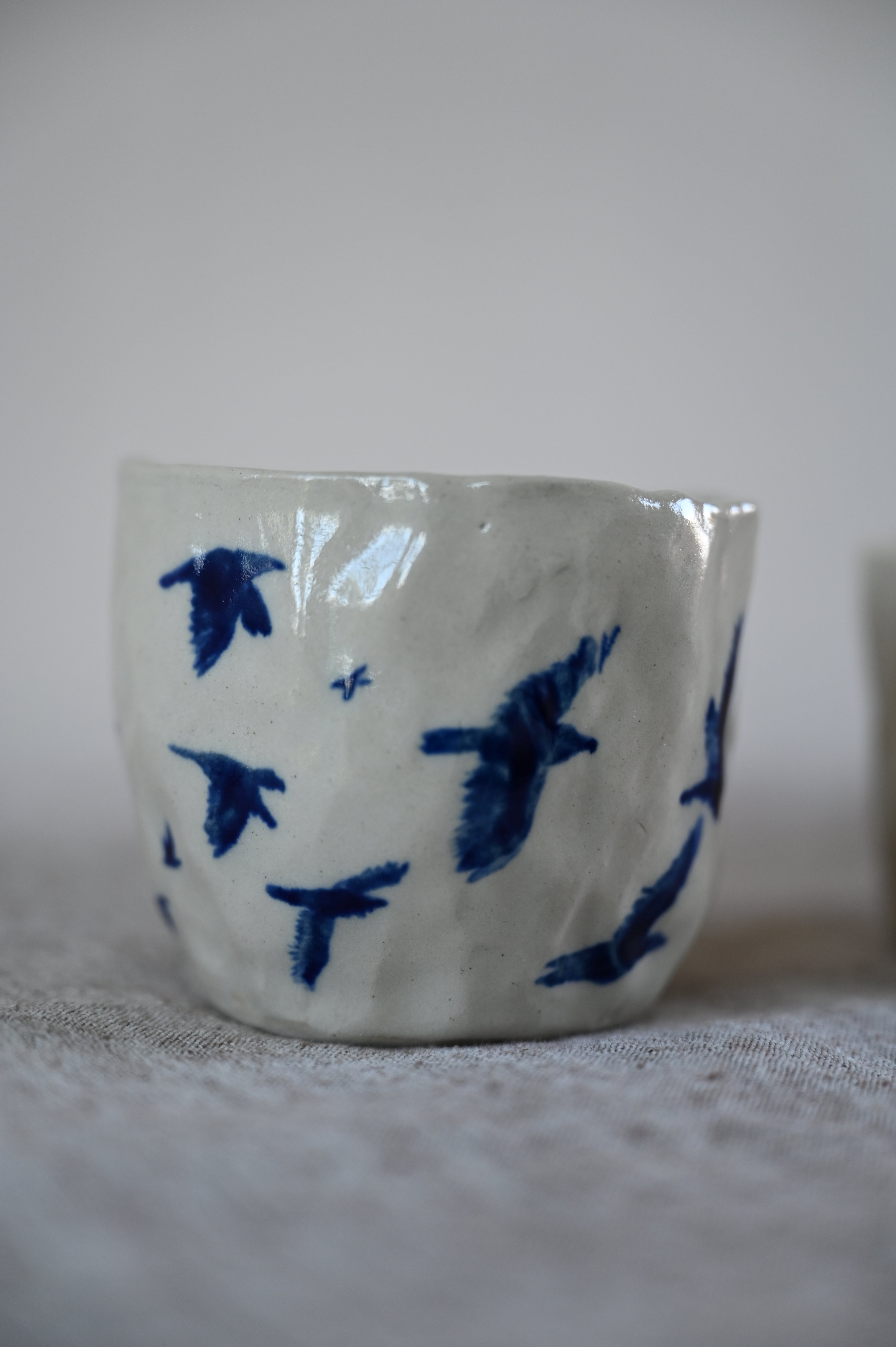 Mok met vliegende kraaien