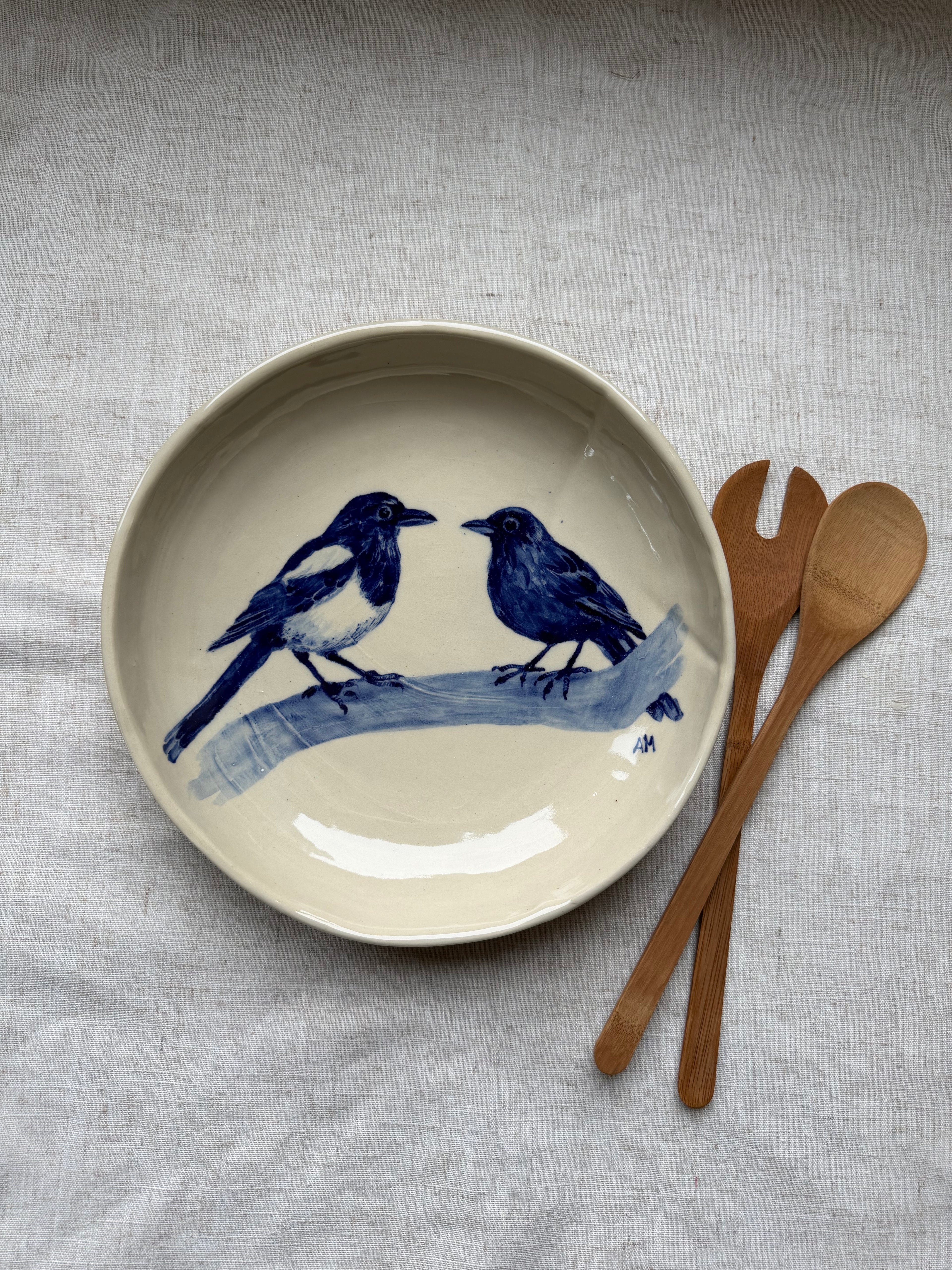 Kleifunding: Ronde schaal met dier en landschap